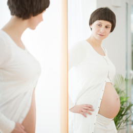 Woman before and during pregnancy
