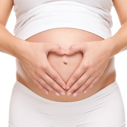 Pregnant woman loving her baby